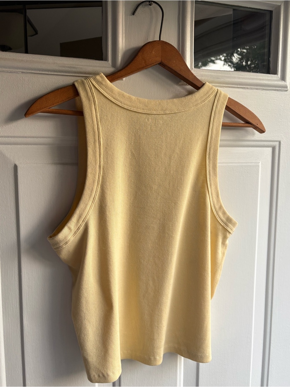 Old Navy Ribbed Cotton Blend Tank Top Yellow Sleeveless Casual Basic XL - Picture 2 of 7